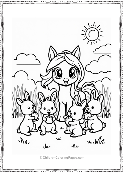 My Little Pony Applejack Sharing Apples With Bunnies Free PDF Printable