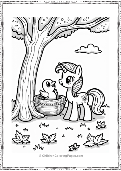 My Little Pony Caring Princess Cadance Helping A Little Bird Free PDF Printable