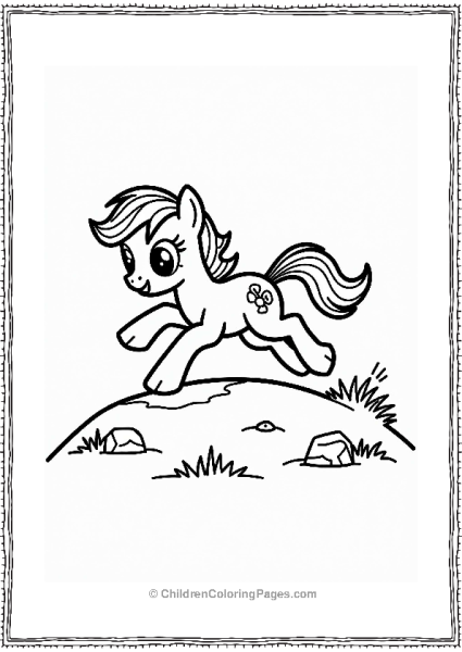 My Little Pony Derpy Hooves Jumping Over A Hill Free PDF Printable