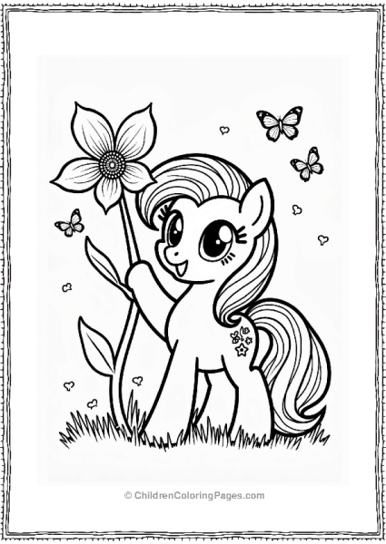 My Little Pony Earth Pony Applejack With Magical Flower Free PDF Printable