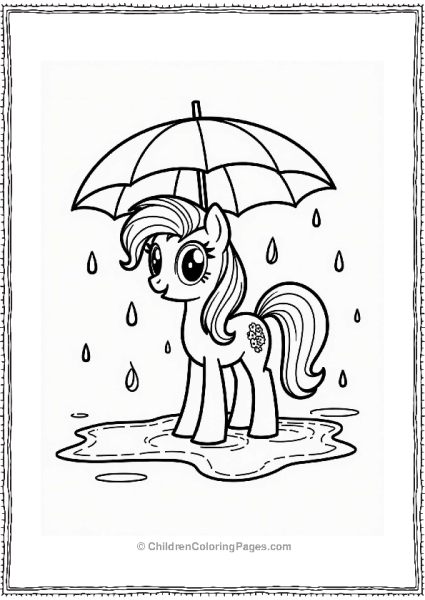 My Little Pony Enjoying A Rainy Day Free PDF Printable