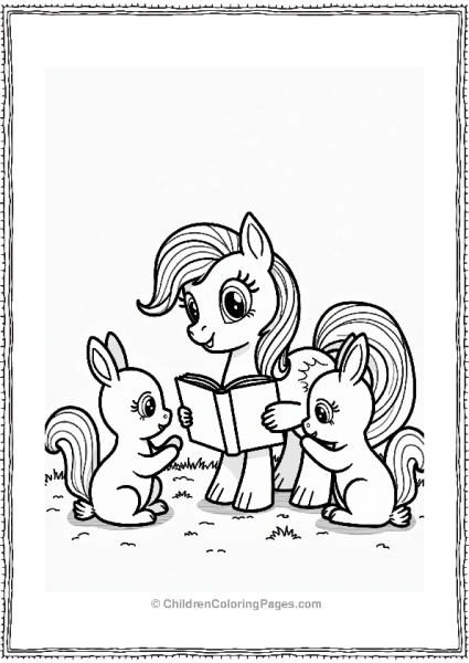 My Little Pony Fluttershy Reading To Curious Animals Free PDF Printable