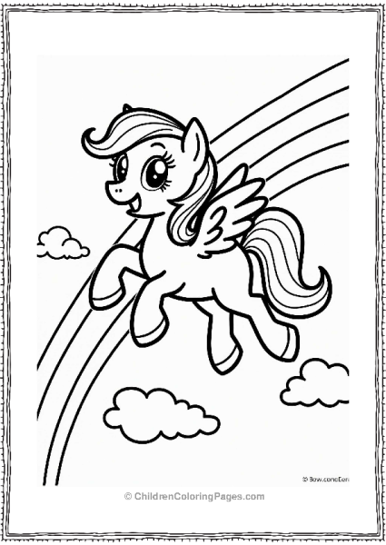 My Little Pony Fluttershy Soaring Through A Rainbow Free PDF Printable