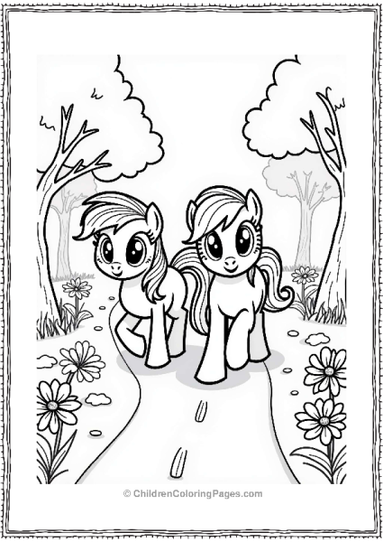 My Little Pony Friends Racing Through A Colorful Path Free PDF Printable