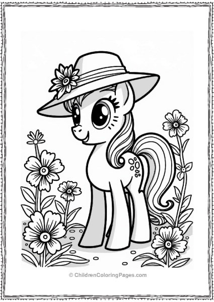 My Little Pony Glamorous Fluttershy In A Flower Garden Free PDF Printable