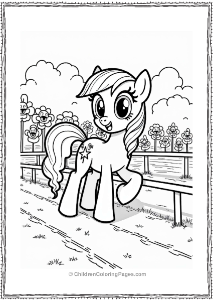 My Little Pony Pinkie Pie Racing With Cheerful Flowers Free PDF Printable