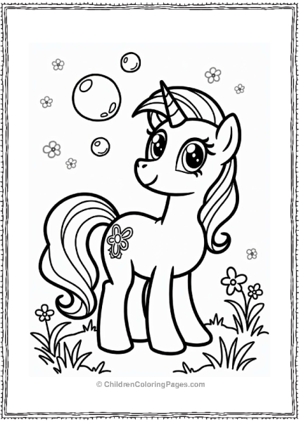 My Little Pony Princess Cadance Blowing Enchanted Bubbles Free PDF Printable