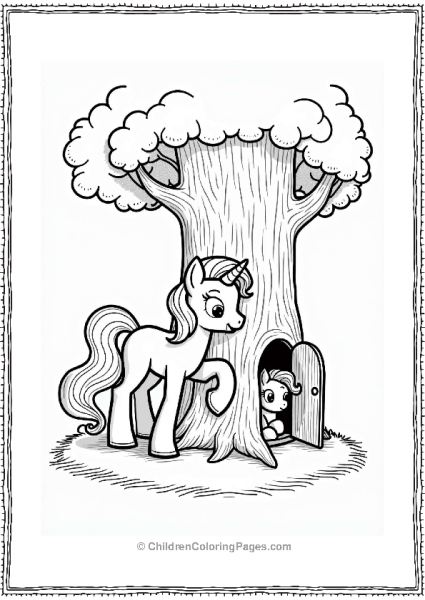 My Little Pony Princess Cadance Discovers Hidden Tree Door Free PDF Printable