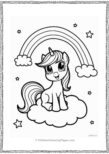 My Little Pony Princess Cadance On A Cloud With A Rainbow Free PDF Printable