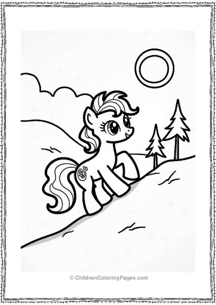 My Little Pony Rainbow Dash Climbing A Sunny Slope Free PDF Printable