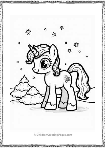 My Little Pony Rarity In A Snowy Landscape Free PDF Printable
