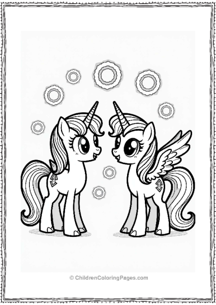 My Little Pony Two Ponies Sharing Magic Free PDF Printable