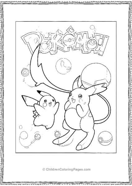 Pikachu And Raichu With Pokeballs Free PDF Printable