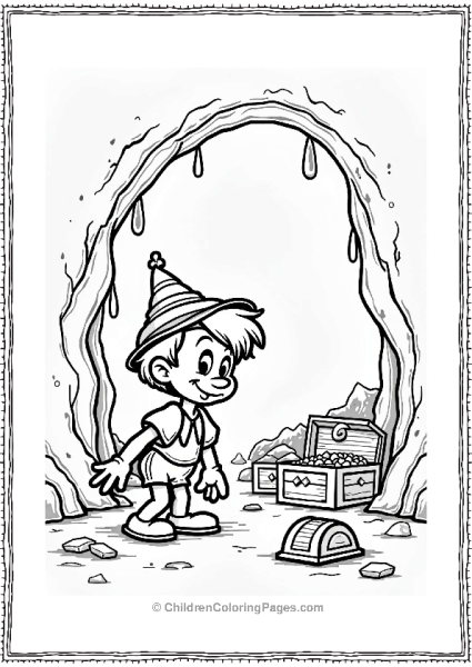 Pinocchio In A Secret Cave Free PDF Printable