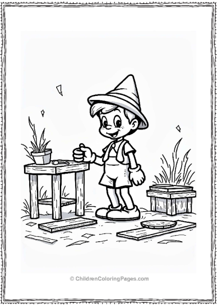 Pinocchio In A Workshop Free PDF Printable