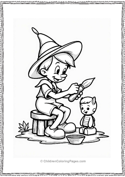 Pinocchio Painting A Wooden Toy Free PDF Printable