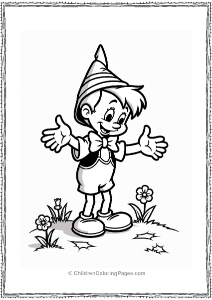 Pinocchio Playing With His Shadow Free PDF Printable