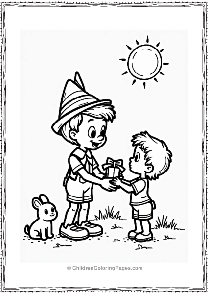 Pinocchio Sharing Joy With Others Free PDF Printable