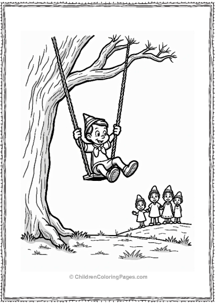 Pinocchio Swinging With Friends Free PDF Printable