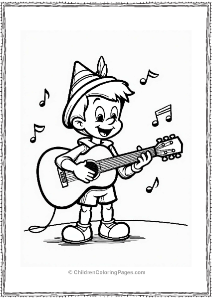 Pinocchio The Musician On Stage Free PDF Printable