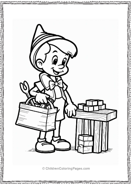 Pinocchio With A Toolbox Free PDF Printable