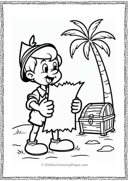 Pinocchio With A Treasure Map Free PDF Printable