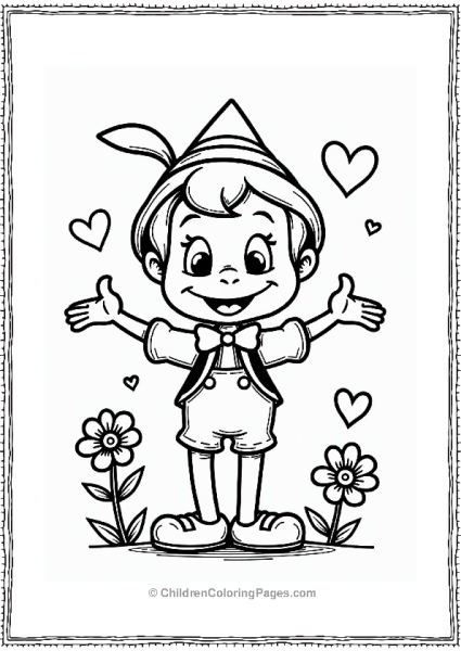 Pinocchio With Heart Shaped Eyes Free PDF Printable