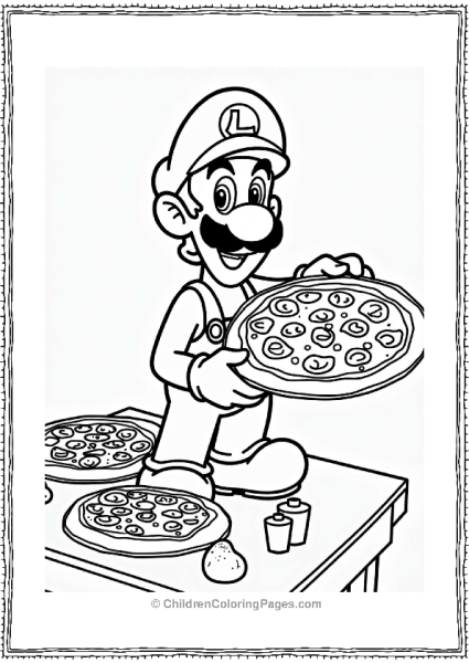 Pizza Party Luigi With Pizzas Free PDF Printable