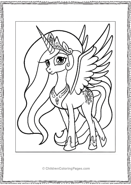 Princess Celestia Coloring Page For Kids Free PDF Printable