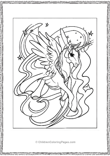 Princess Celestia Coloring Page With Stars Free PDF Printable