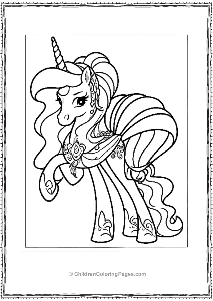 Princess Celestia The White Unicorn With Golden Horn Free PDF Printable