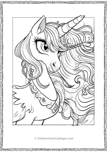 Princess Celestia With Long Wavy Hair Free PDF Printable