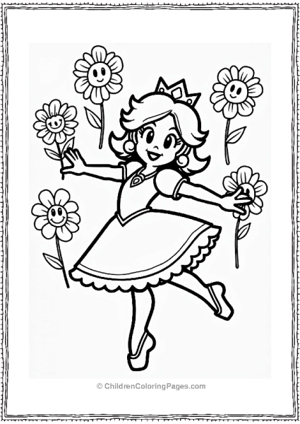 Princess Daisy Ballet With Flowers Free PDF Printable