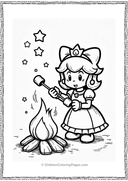Princess Daisy Campfire Under Stars Free PDF Printable