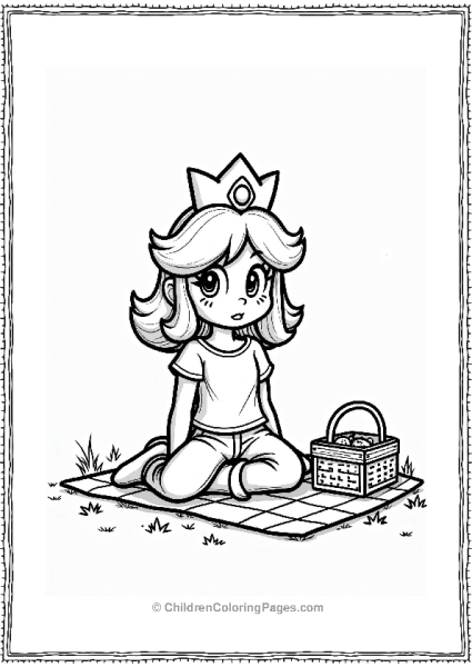 Princess Daisy Casual Picnic Scene Free PDF Printable