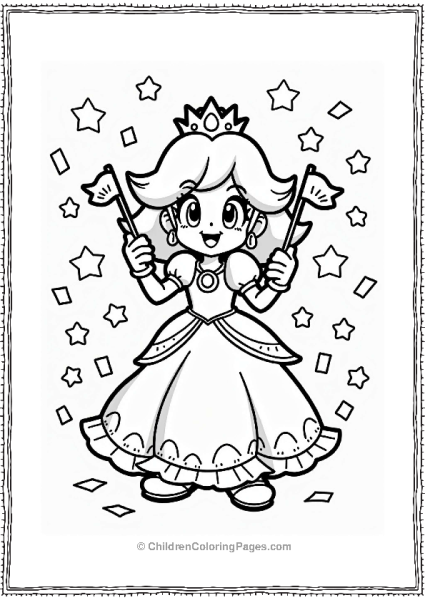 Princess Daisy Celebrating With Friends Free PDF Printable