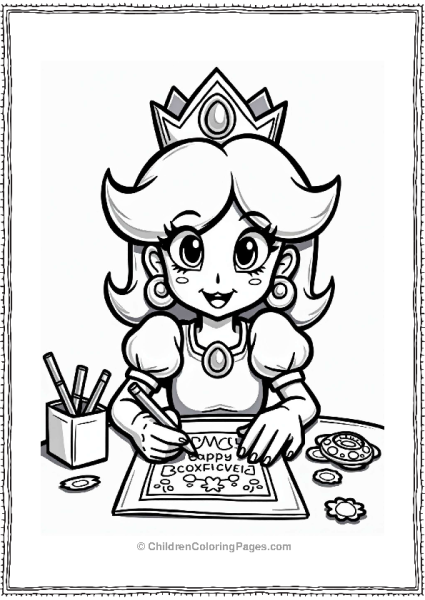 Princess Daisy Crafting A Greeting Card Free PDF Printable