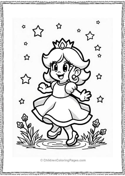 Princess Daisy Dancing Under The Night Sky Free PDF Printable
