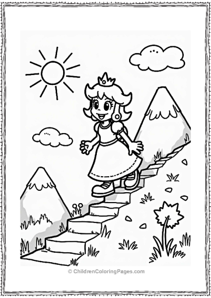 Princess Daisy Hiking A Mountain Free PDF Printable