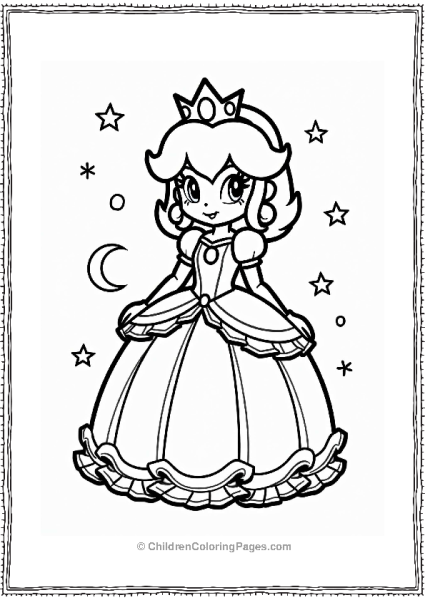 Princess Daisy In A Ball Gown Free PDF Printable