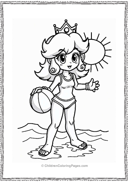 Princess Daisy In A Beach Outfit Free PDF Printable