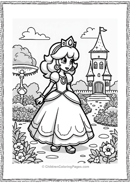 Princess Daisy In A Castle Garden Free PDF Printable