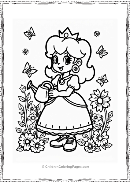 Princess Daisy In A Flower Garden Free PDF Printable