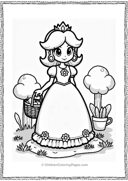 Princess Daisy In A Garden Party Dress Free PDF Printable
