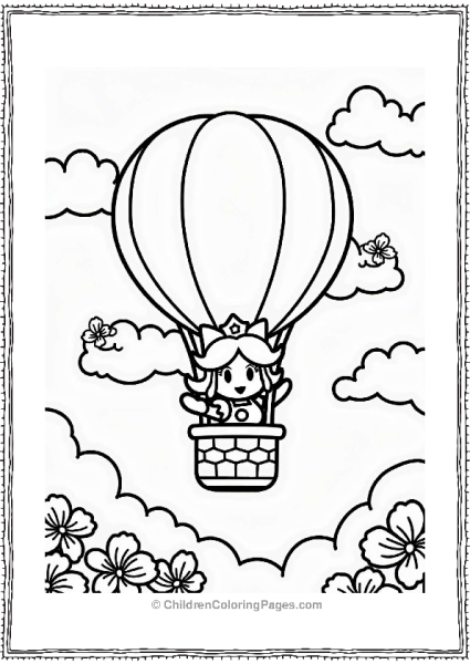 Princess Daisy In A Hot Air Balloon Free PDF Printable