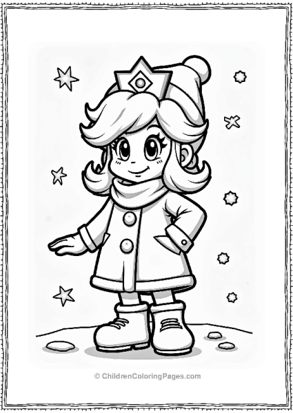 Princess Daisy In A Winter Coat Free PDF Printable