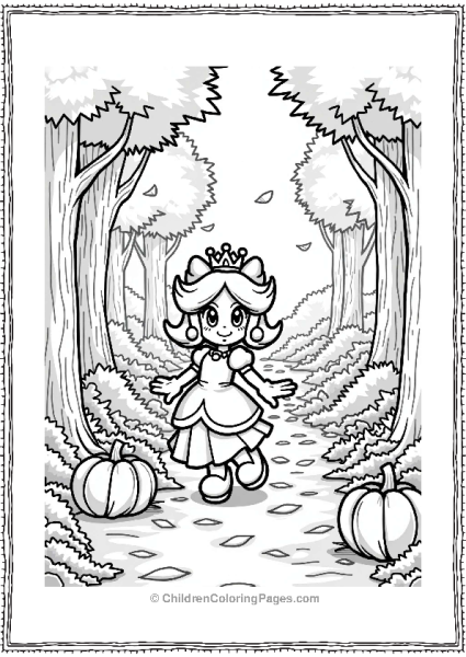 Princess Daisy In An Autumn Forest Free PDF Printable