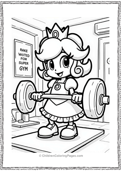 Princess Daisy Lifting Weights At The Gym Free PDF Printable