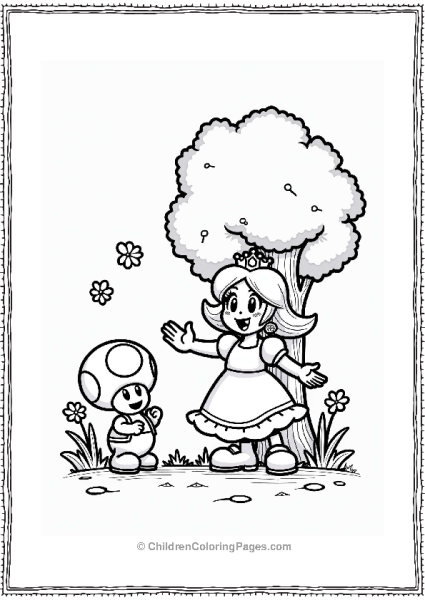 Princess Daisy Playing Catch With Toad Free PDF Printable
