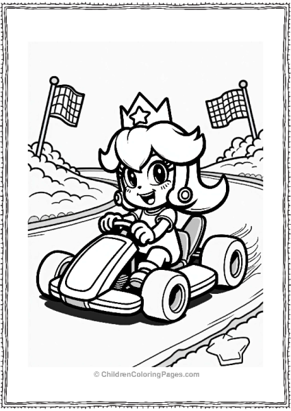 Princess Daisy Racing In A Go Kart Free PDF Printable